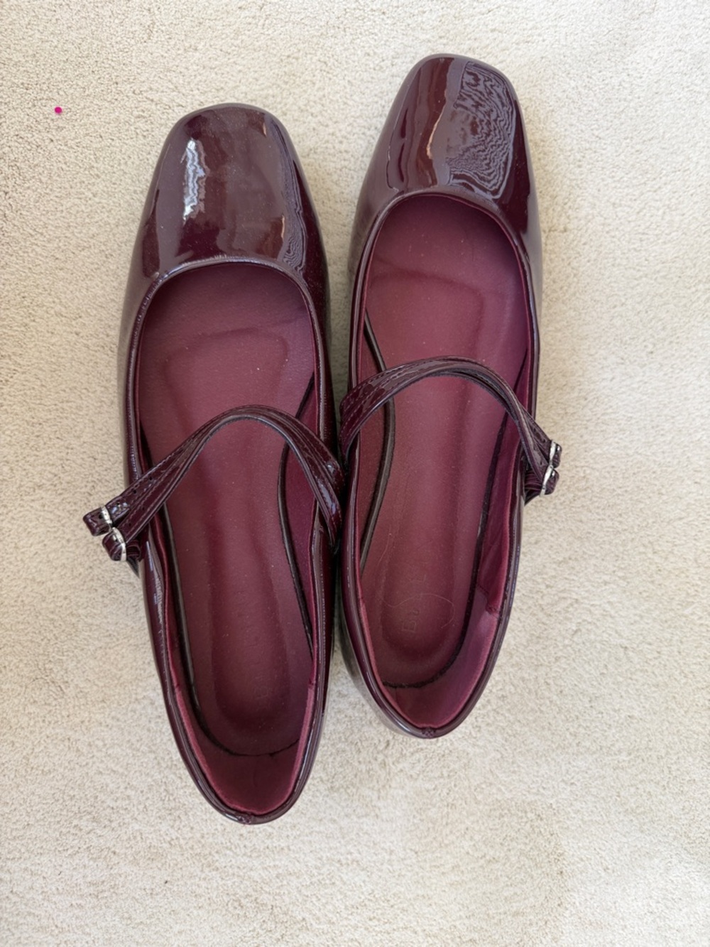 Vici Zuri Patent Mary Jane Flats in Deep Burgundy